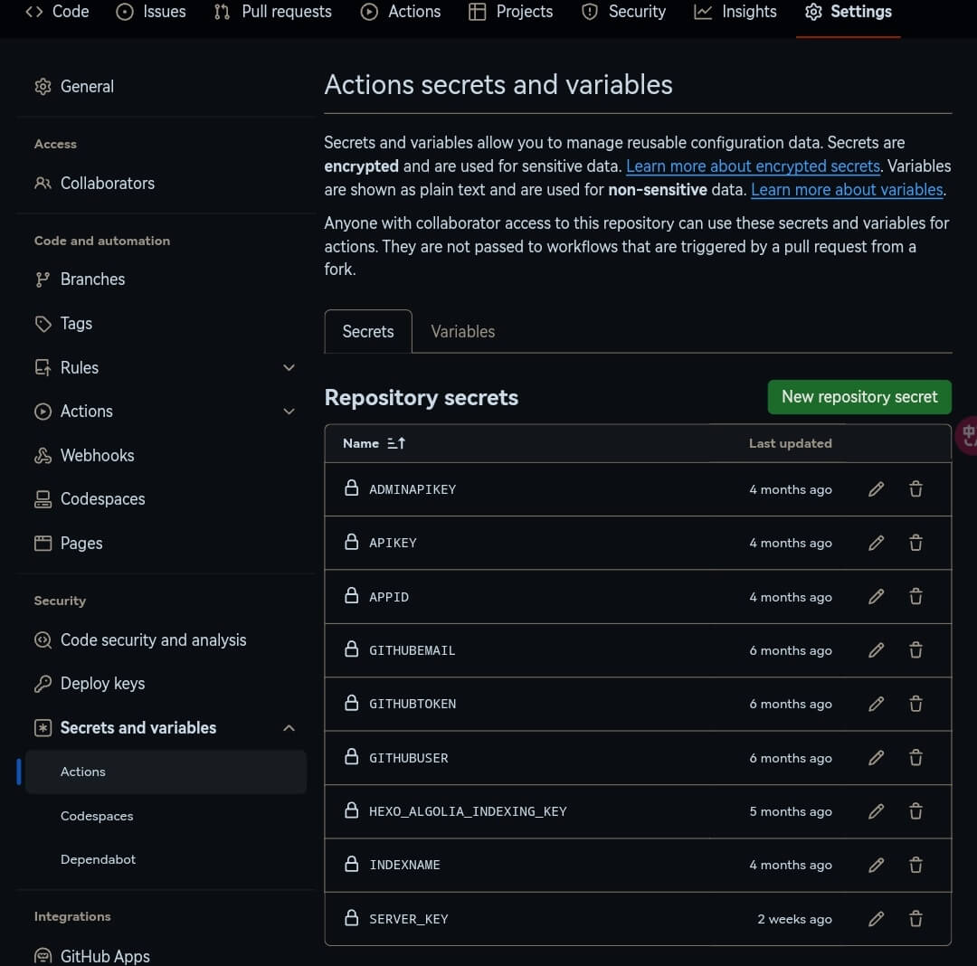 图片[1]-利用 GitHub Actions 实现 hexo 自动部署到远程服务器-四次元拾光